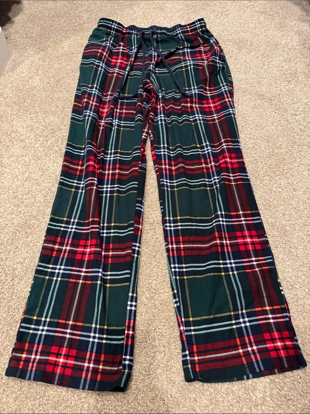 Nautica Green Red Plaid Fleece Pajama Pants